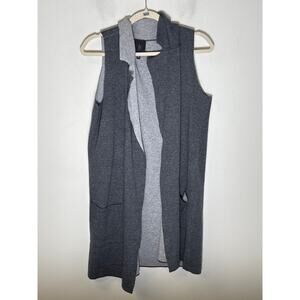 Collection by Bobeau Gray Sleeveless Open Cardigan Sweater Sz M